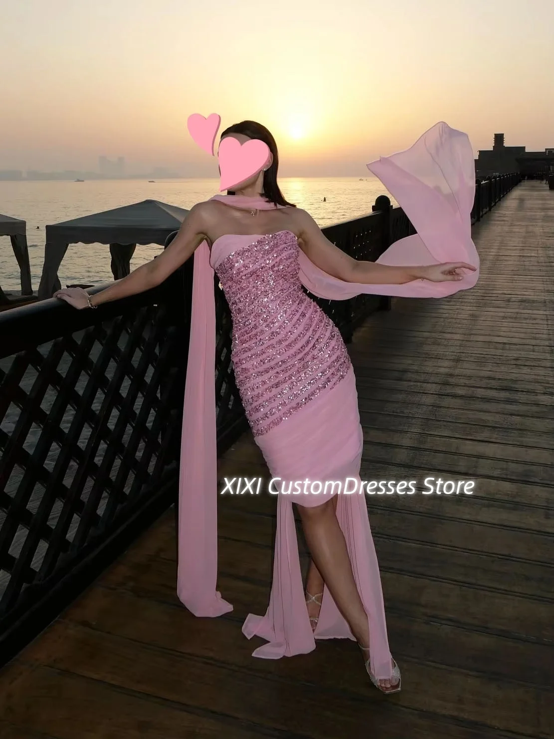 تخصيص فساتين Fساتين سهلة الاستخدام غمد بدون حمالات بطول الأرض للحفلات الراقصة الدانتيل سستة حتى فساتين بلا أكمام للمناسبات الخاصة #5