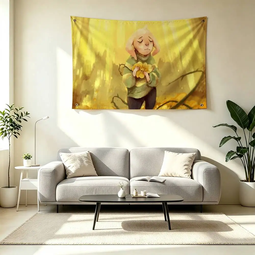 U-Undertale Asriel Dreemurr Flag Suitable For Party Club Outdoor Interior Wall Decoration Banner Fans Gift