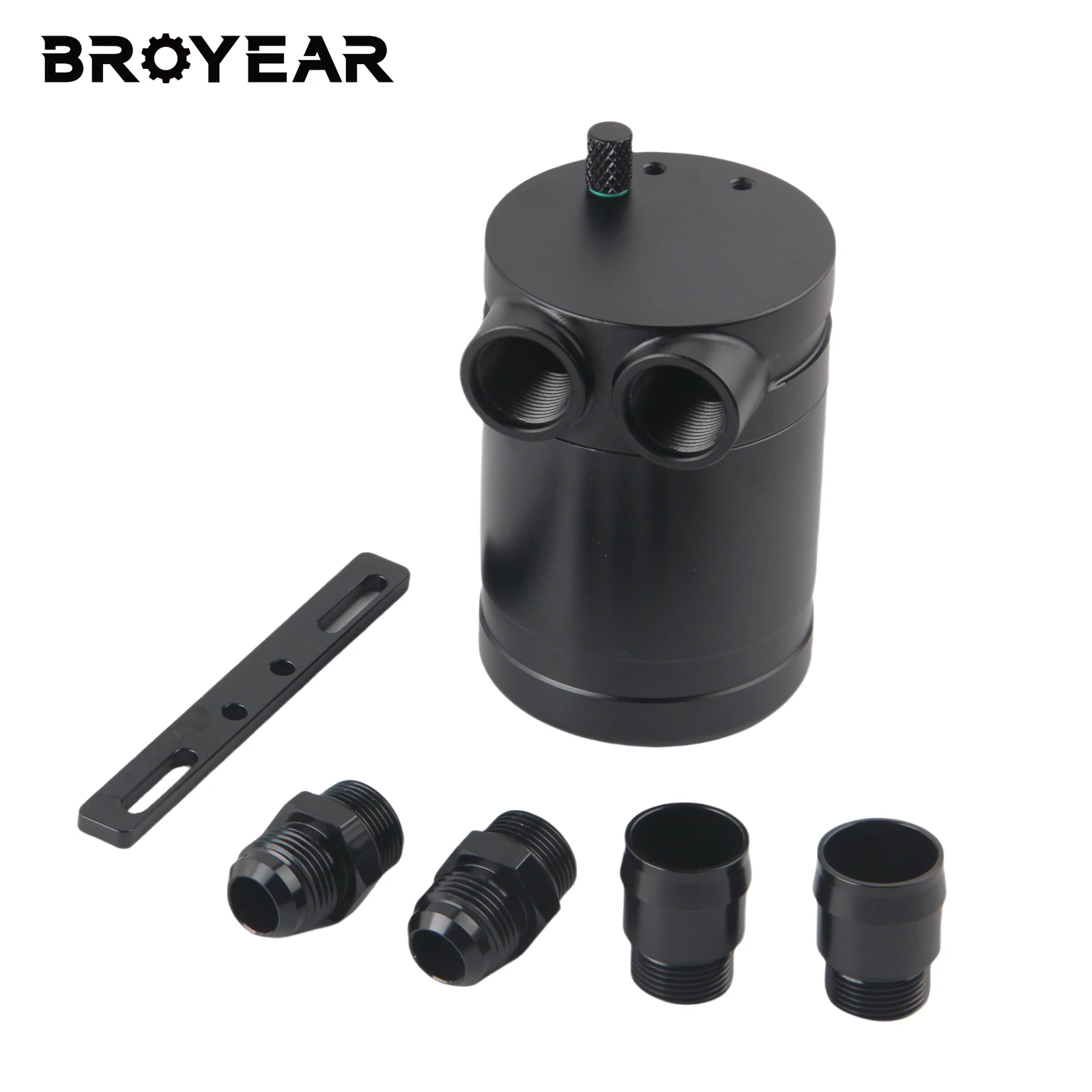 Broyear AN10 Car Accessory Tools Aluminium Racing Oil Catch Tank/Can Round Reservoir Turbo Oil Catch can / Can Catch Universal