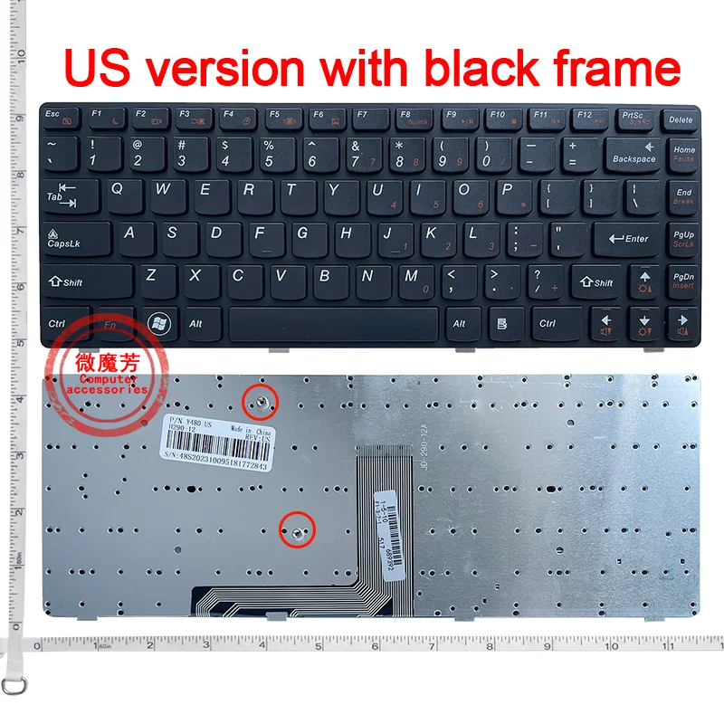 

US Black New English Replace laptop keyboard For Lenovo Y480 Y480N Y480M Y480A Y480P Y485M Y485N Y485P Y485