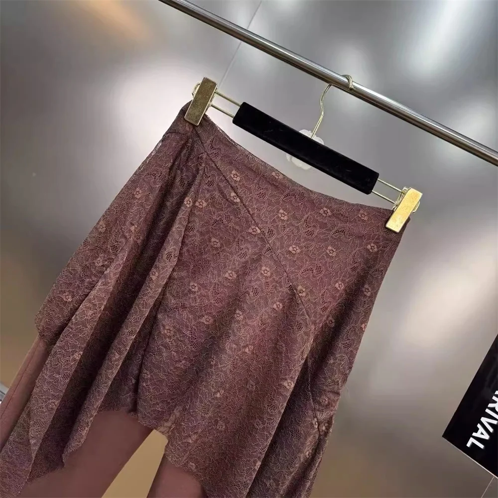 2025 الملابس النسائية السراويل محبوك الدانتيل عادية عالية الخصر واسعة الساق السراويل y2k موضة جديدة عالية الجودة تنوعا السراويل الصدرية #5