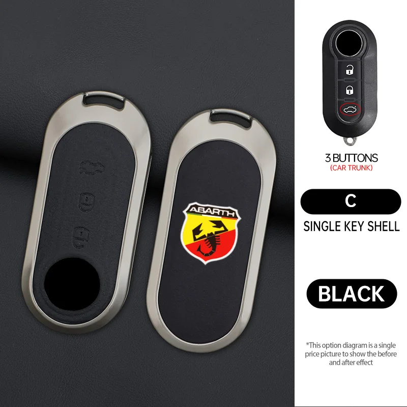 Funda de aleación de Zinc para llave inteligente remota de coche, Protector de carcasa para Fiat Abarth Toro Tipo Stilo Doblo 500X Punto, accesorios para llaveros