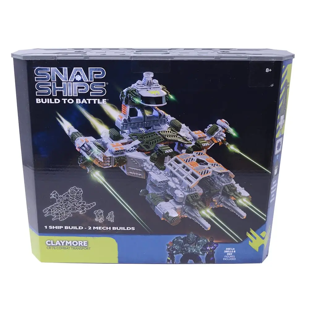 

Snap Ships Build To Battle Claymore CR-76 Combat Transport Features Moving Pieces and Real Firing Action Model Boy Sets for Toys