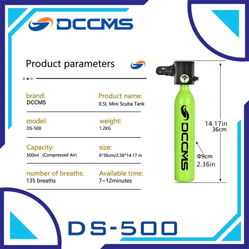 DCCMS, резервуар для подводного плавания на 500 мл, резервуар для дайвинга, мини-резервуар, оборудование для подводного плавания, оборудование для подводного плавания