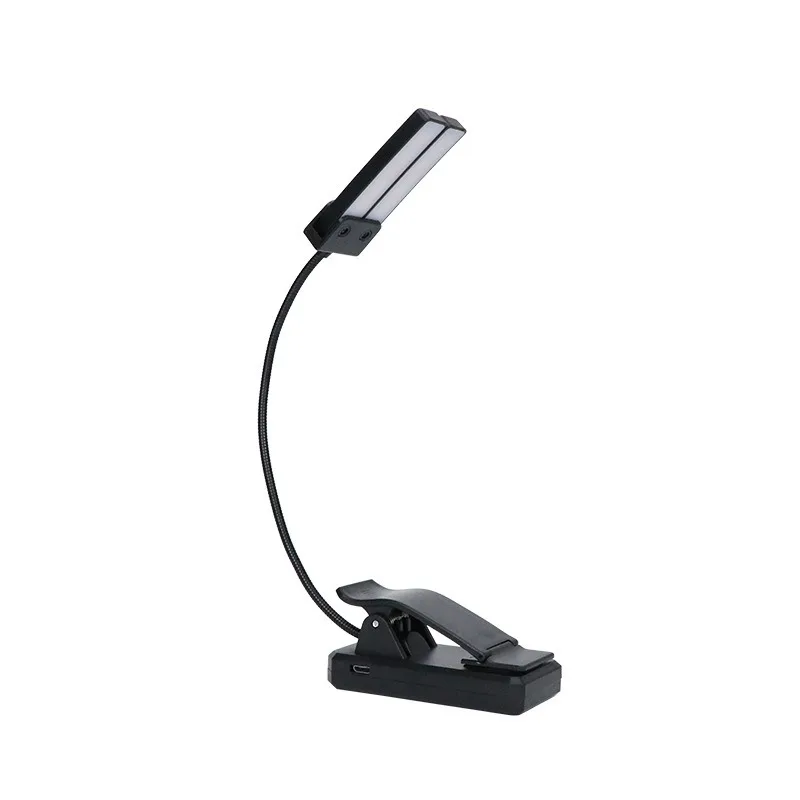 Dimbare Oogbescherming Usb Oplaadbare Power Display Clip Op Home Office Super Heldere Piano Muziekstandaard Licht Boek Lezen