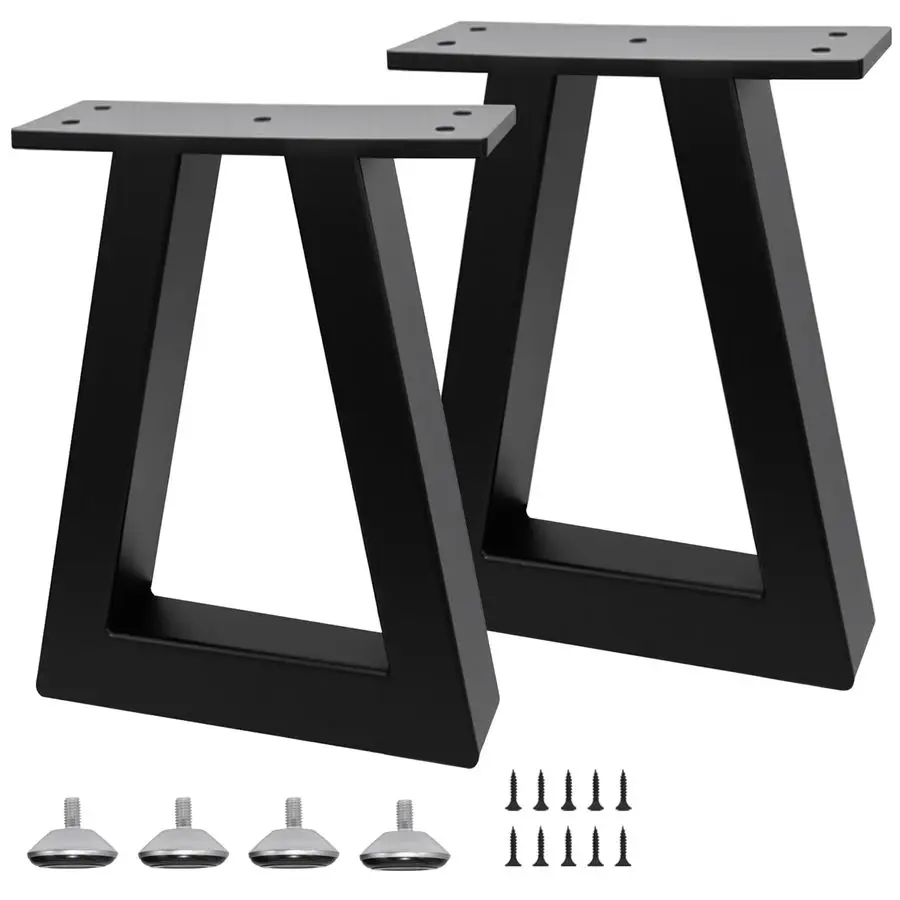 

Дюймовые металлические ножки стола трапециевидной формы черного цвета, мебельные ножки своими руками для скамейки, журнального столика, табурета, ножки шкафа, включая винты и регулируемые