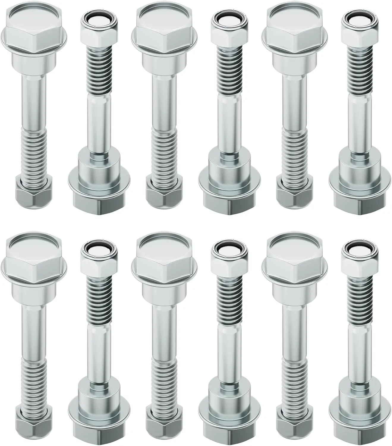 

Набор из 12 двухступенчатых болтов-шарниров для снегоуборщиков, совместимый с снегоуборщиками Husqvarna, замена для 580790401, 588077502