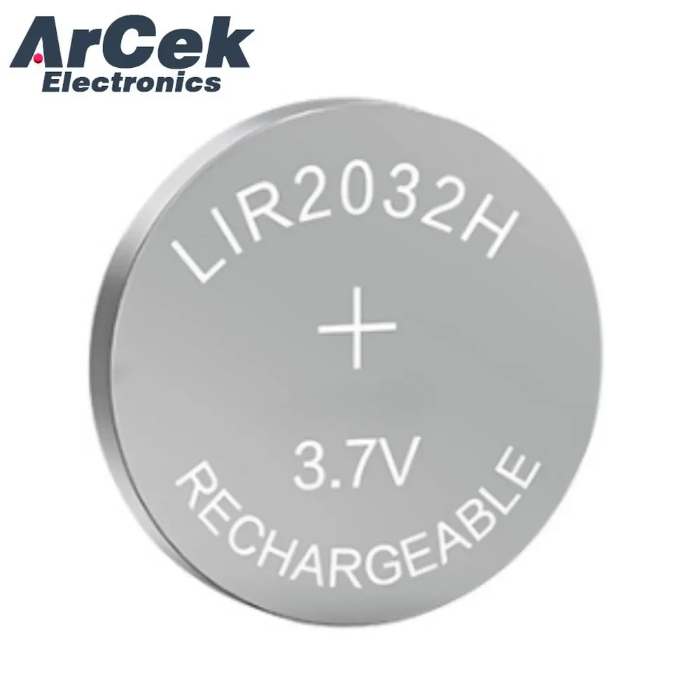 4PCS 70mah LIR2032H with Charger for Rechargeable Battery 3.7V Lithium Coin Button Cell Batteries for Watch Car Key Motherboard