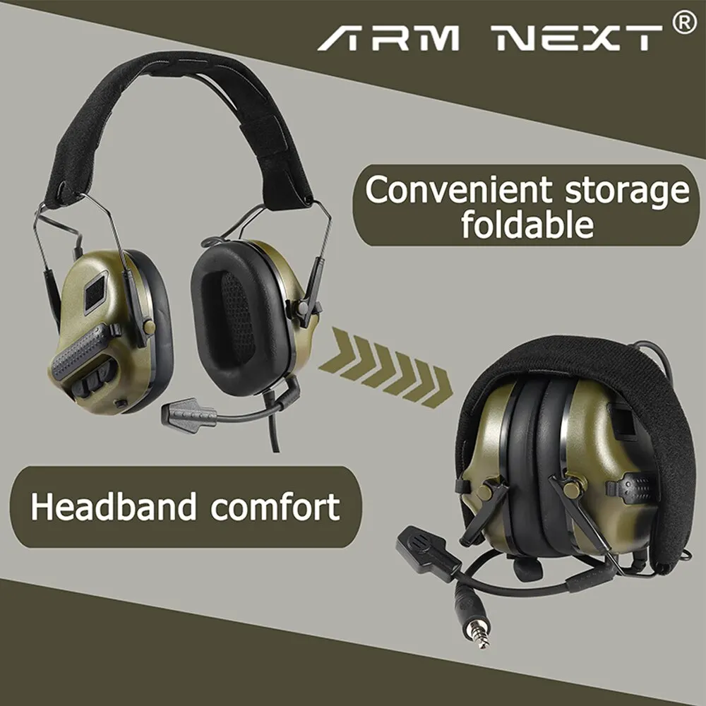 Military Headset Shooting Tactical Noise Reduction Headphones Head Wearing Version Headset Sound Pickup Hunting Communication