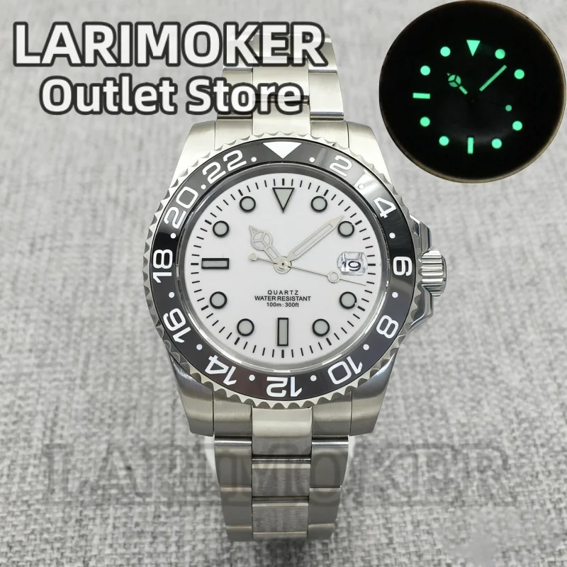 

Мужские часы LARIMOKER 40 мм 515 с водонепроницаемым корпусом из сапфирового стекла с белым циферблатом и зеленым светящимся корпусом из нержавеющей стали