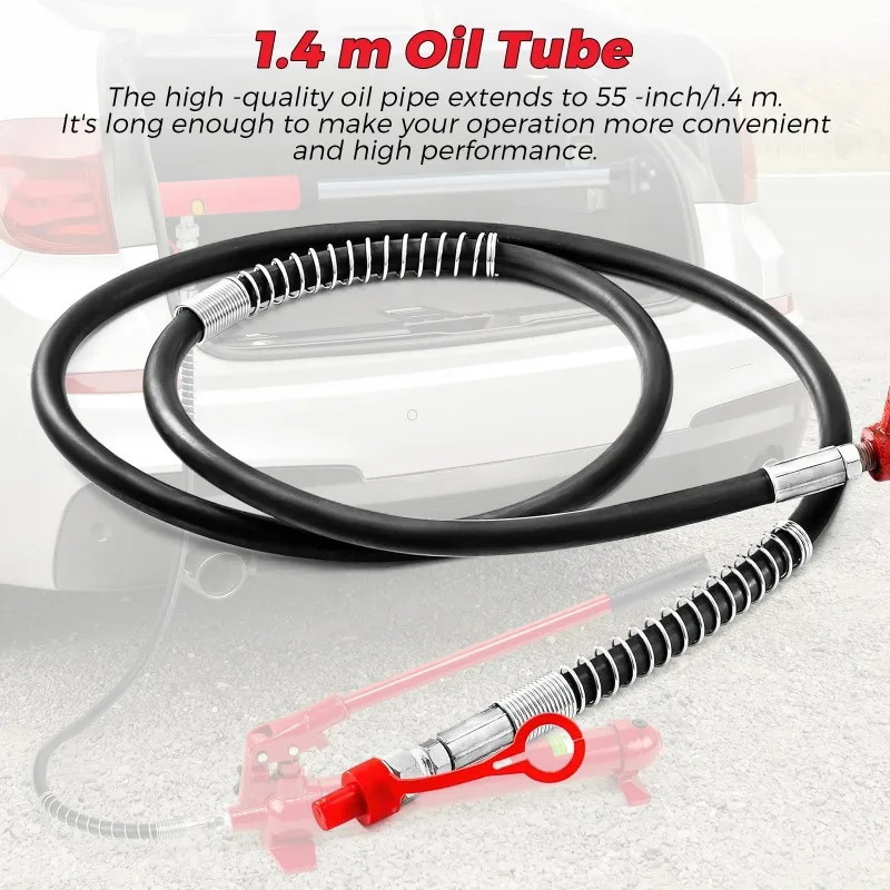 12 Ton Porta Power Kit Portable Hydraulic Jack with 1.4 m Oil Hose Auto Body Frame Repair Kit with Storage Case for Car Repair
