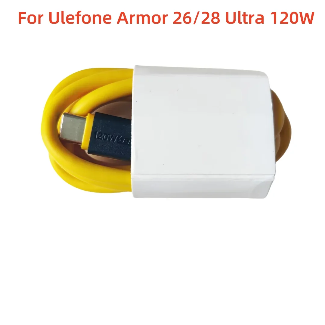 6A 120W For Ulefone Armor 26 Ultra 28 28 PRO 28 Thermal Phone Official Cellphone PD Fast Charger Type C Cable Data Line Wire