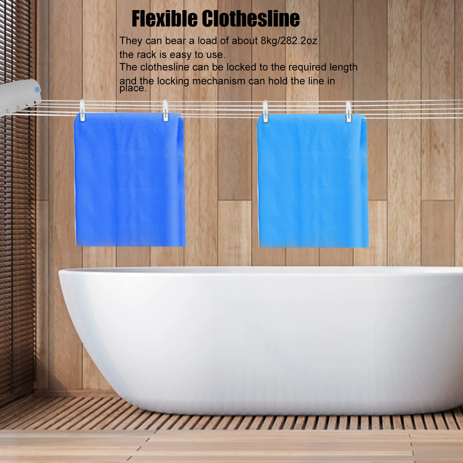 Retractable Indoor Clothesline Drying Hanger Wall Mounted Clothes Drying Rack Bathroom Invisible Clothesline With 4/5-Lines