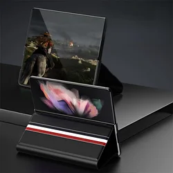 Luxury PU Bracket For Samsung Galaxy Z Fold 6 5 4 3 5G Fold4 Phone Case Full Protection Shockproof Full Protection Bag Case