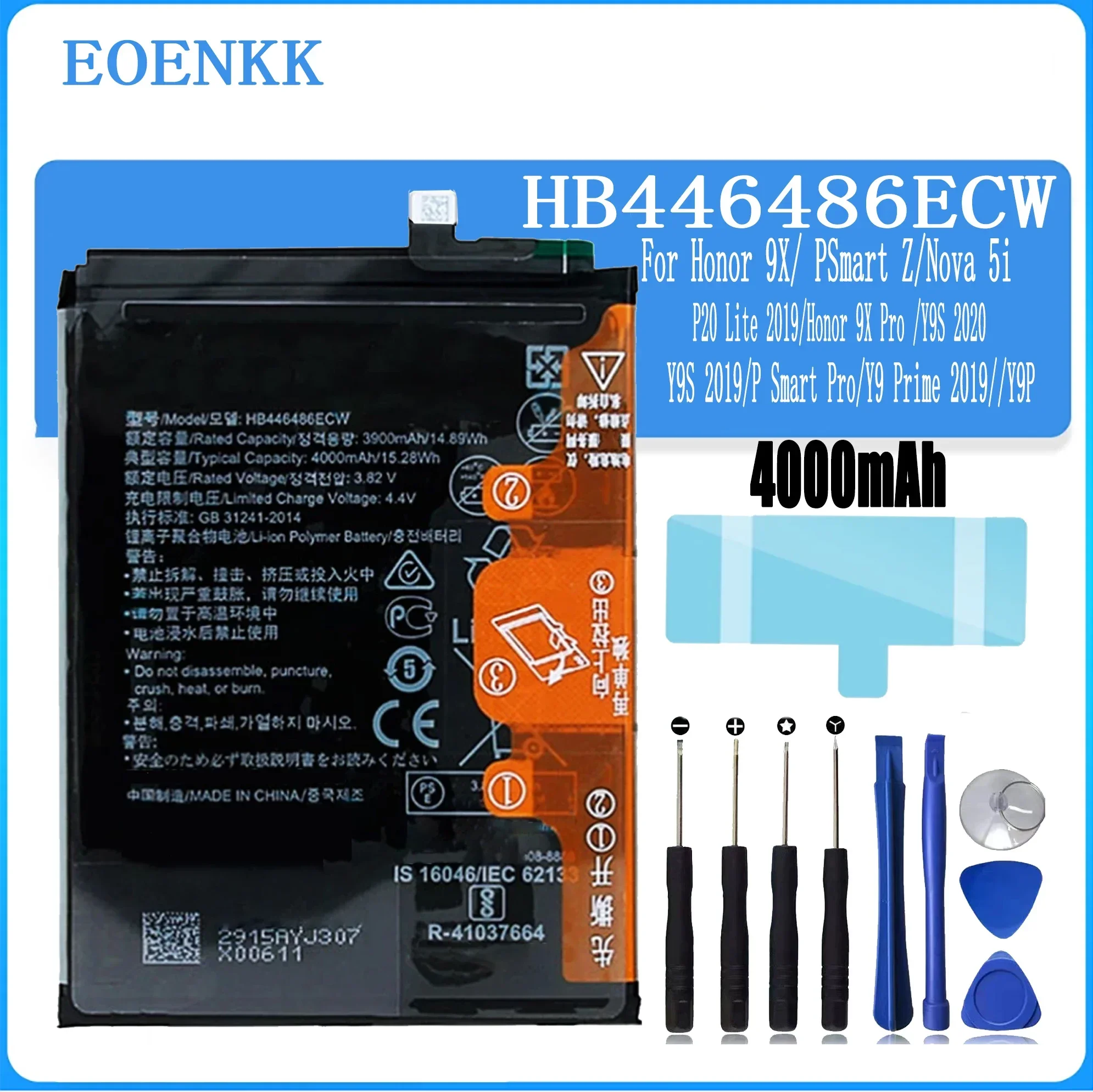 HB446486ECW Battery For Huawei Honor 9X Pro /Y9S/P Smart Pro/Y9 Prime 2019/Y9P Repair Part Original Capacity Mobile Phone Batter