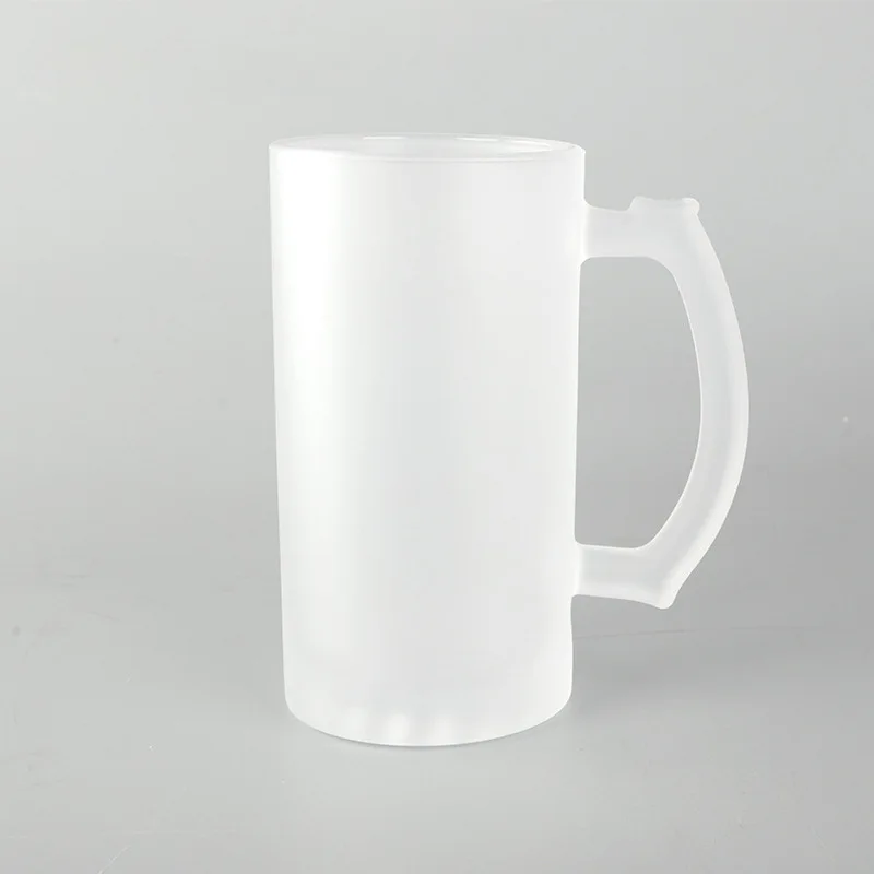 Top Quality Clear Frosted Glass Beer Mug 16 OZ Sublimation Blank Printing Coffee Mug Tea Cup