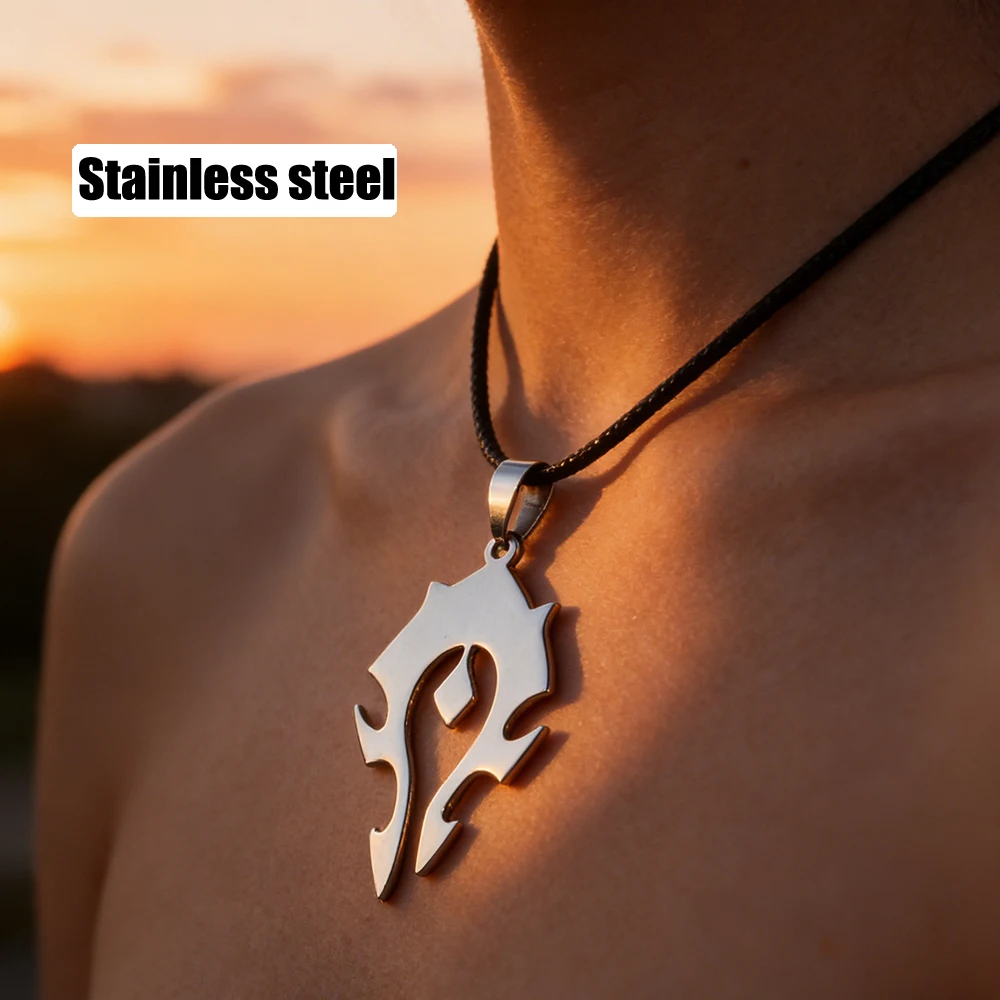 Cosplay Flame Prop - Spiel World of Horde Halskette Edelstahl