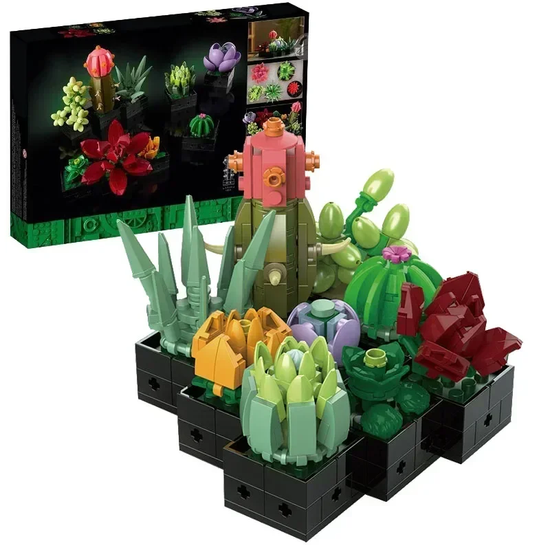 Flower Bouquet Rose Orchid Building Block Bricks DIY Potted Illustration Holiday Girlfriend Christmas Gifts kids toys