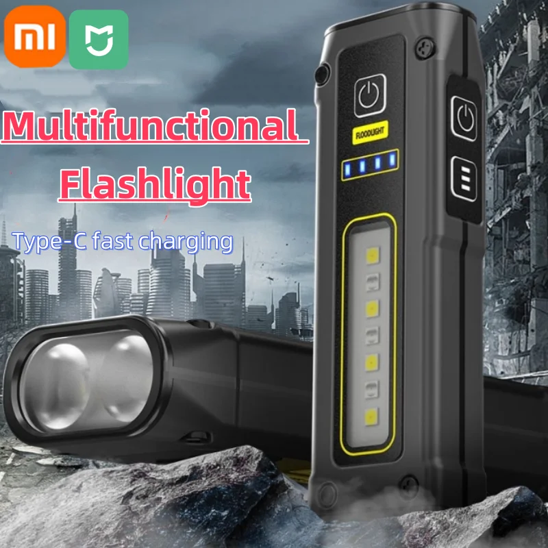 Xiaomi MINI Portable Rechargeable LED Flashlight Outdoor Emergency Service Lamp with Magnetic Powerful Long Range Flashligt