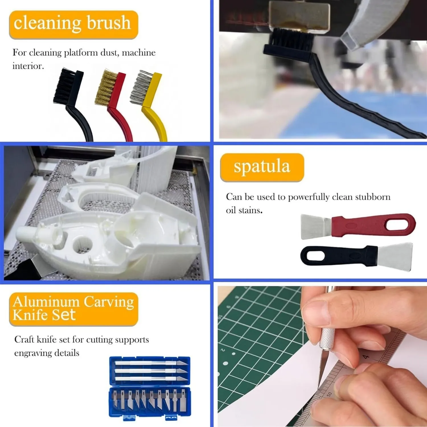 41PCS 3D Printer Accessories Kit with Nozzle Cleaning Kit Deburring Pliers 3D Printer for Modeling Home Decoration Professional