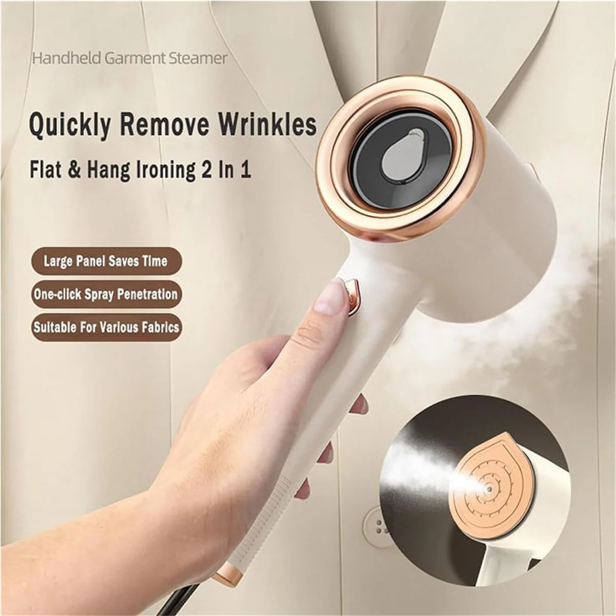 Mini machine à repasser portable, mini machine à repasser, déterminer, voyager et déterminer, prise US blanche