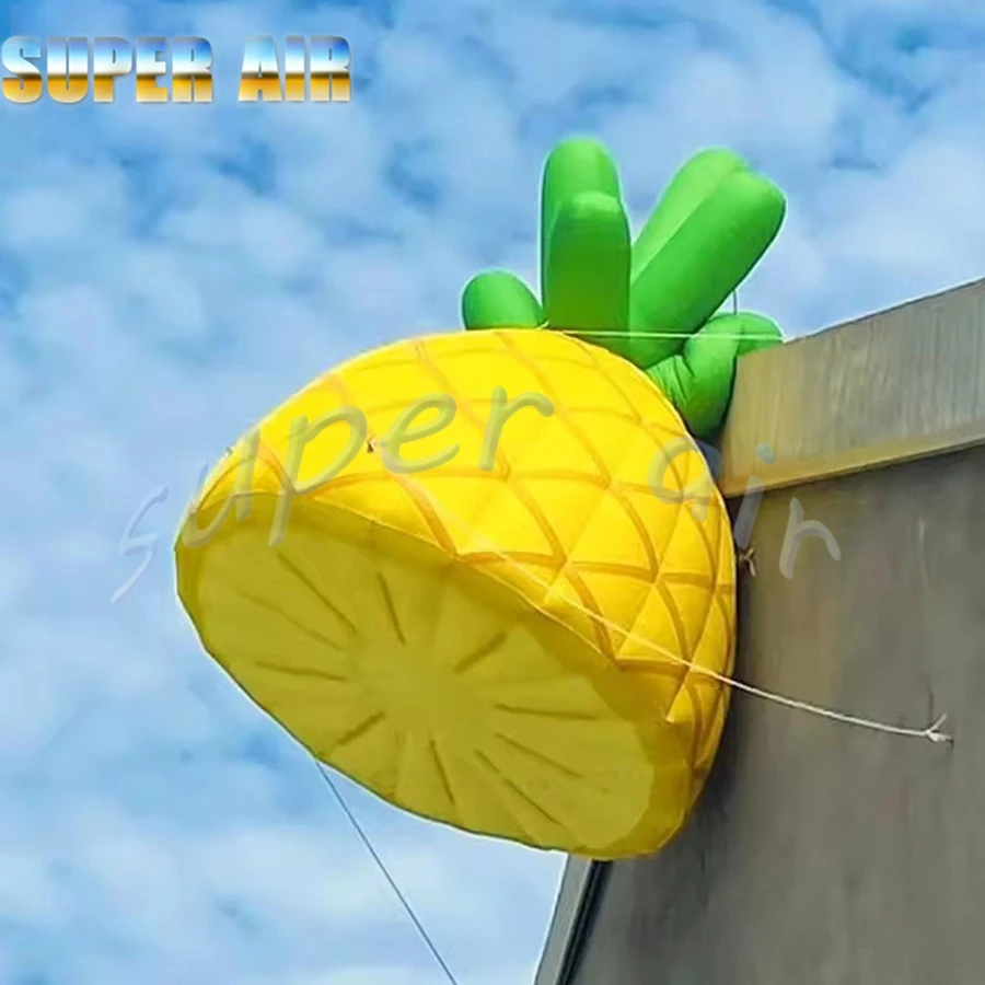 カスタマイズ生産の人工鮮やかなインフレータブルフルーツモデル、ビル装飾用インフレータブルパイナップル