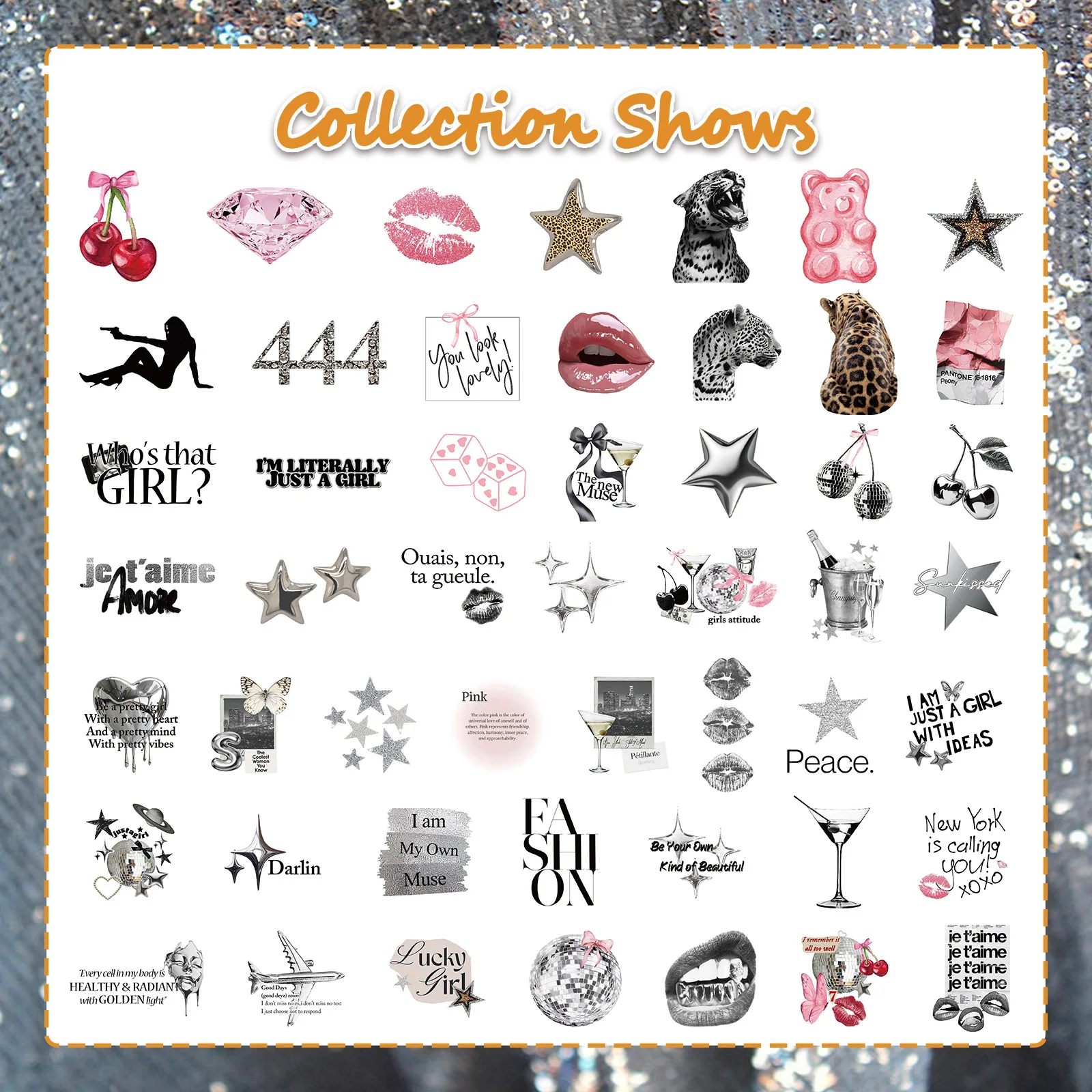 50 STKS Zilver Lucky Girl Sticker Cartoon Persoonlijkheid Creatieve Decoratie Water Cup Mobiele Telefoon Case Scooter Motorcycle Decal