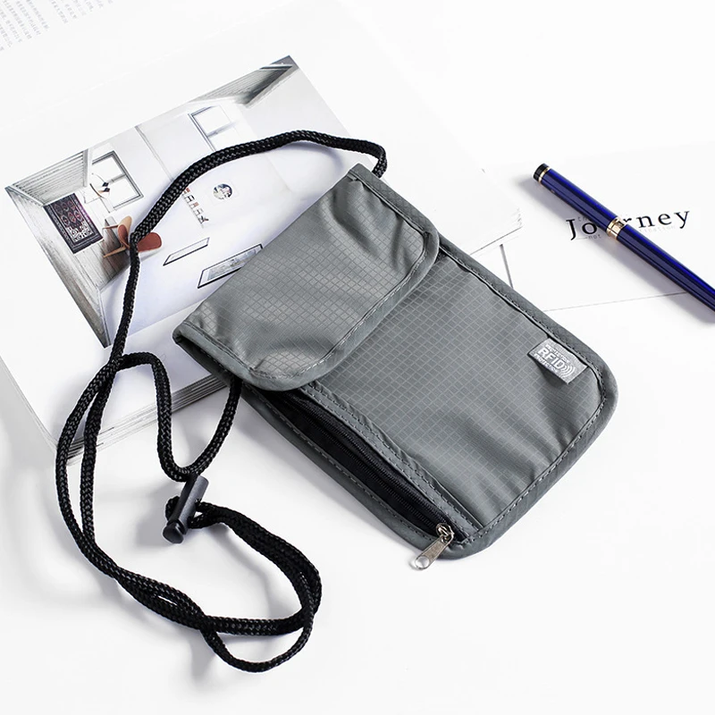 

1pc Storage Bag Waterproof Nylon Storage Bag Travel Document Card Passport Bag Neck Wallet Money Document Card Passport Pouch