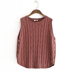 Chaleco sin mangas para mujer, suéteres, chalecos de punto liso para mujer, ropa juvenil suave, Tops, promoción de ropa 2025, Y2k