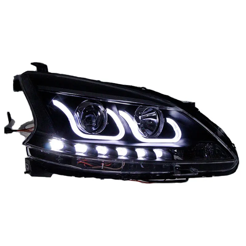 

LED Car Styling Headlights For Nissan Sylphy 2012-2015 Modified Front Light With Lens Tear Eye DRL HeadlampS Automobile Assembly