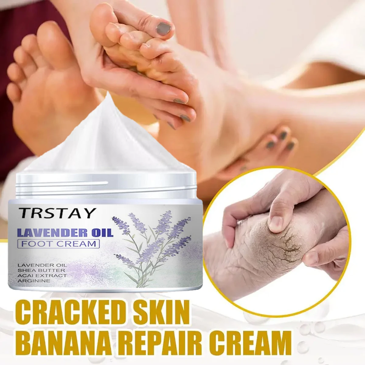 Traditional Chinese Lavender Oil Anti-Drying Crack Foot Cream Heel Cracked Repair Cream Removal Dead Skin Hand Care for Family