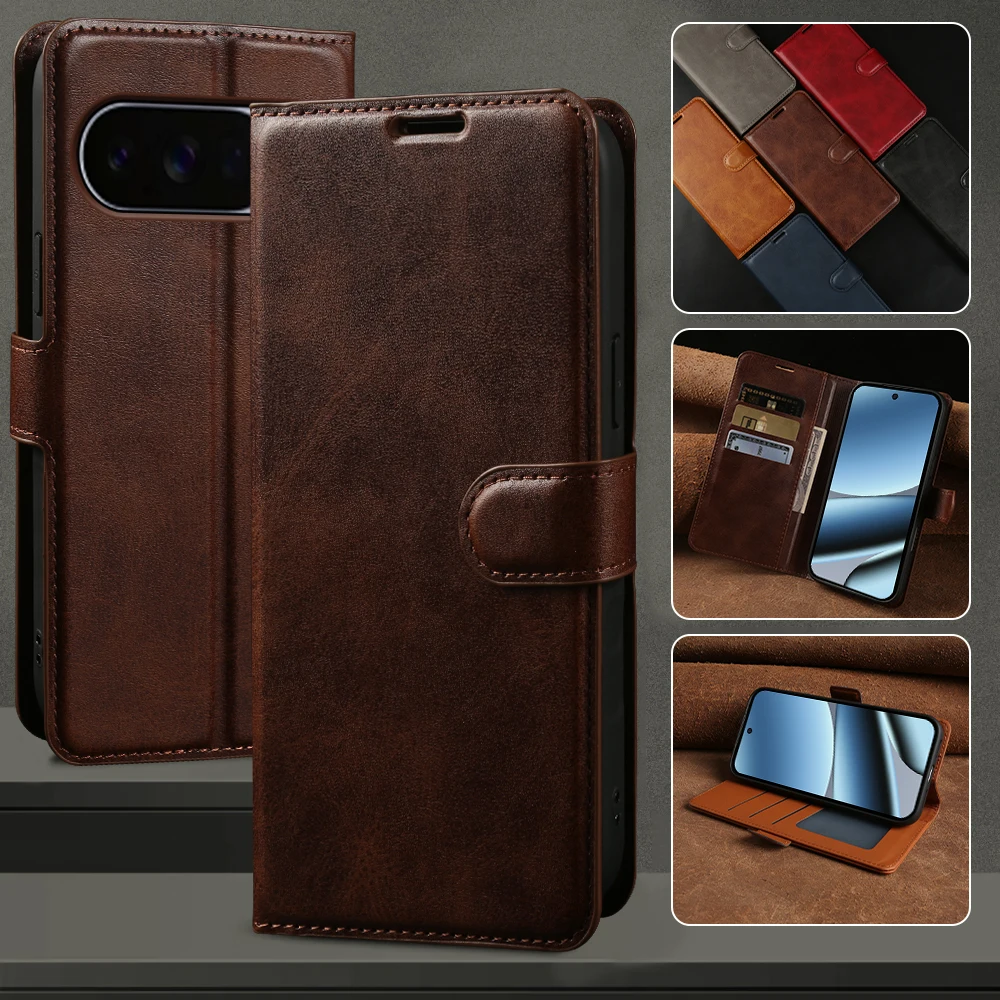 

Retro PU Leather Flip Phone Case For Google Pixel 10 9 Pro XL 10A 9A 8 7 6 Pro 8A 7A 6A Wallet Magnetic Cover Coque Funda Capa