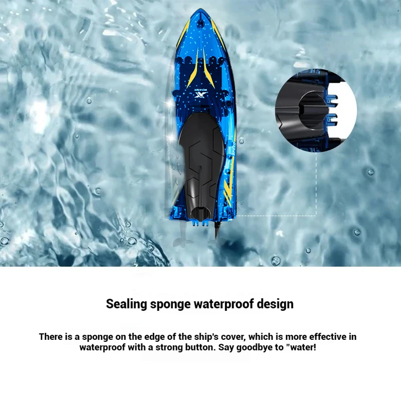 2. 4G RC High Speed Boat With Lights Remote Control Stunt Roll Ship Water Toy Model 2 Gearspeed Regulation Kids Toy Outdoor Game