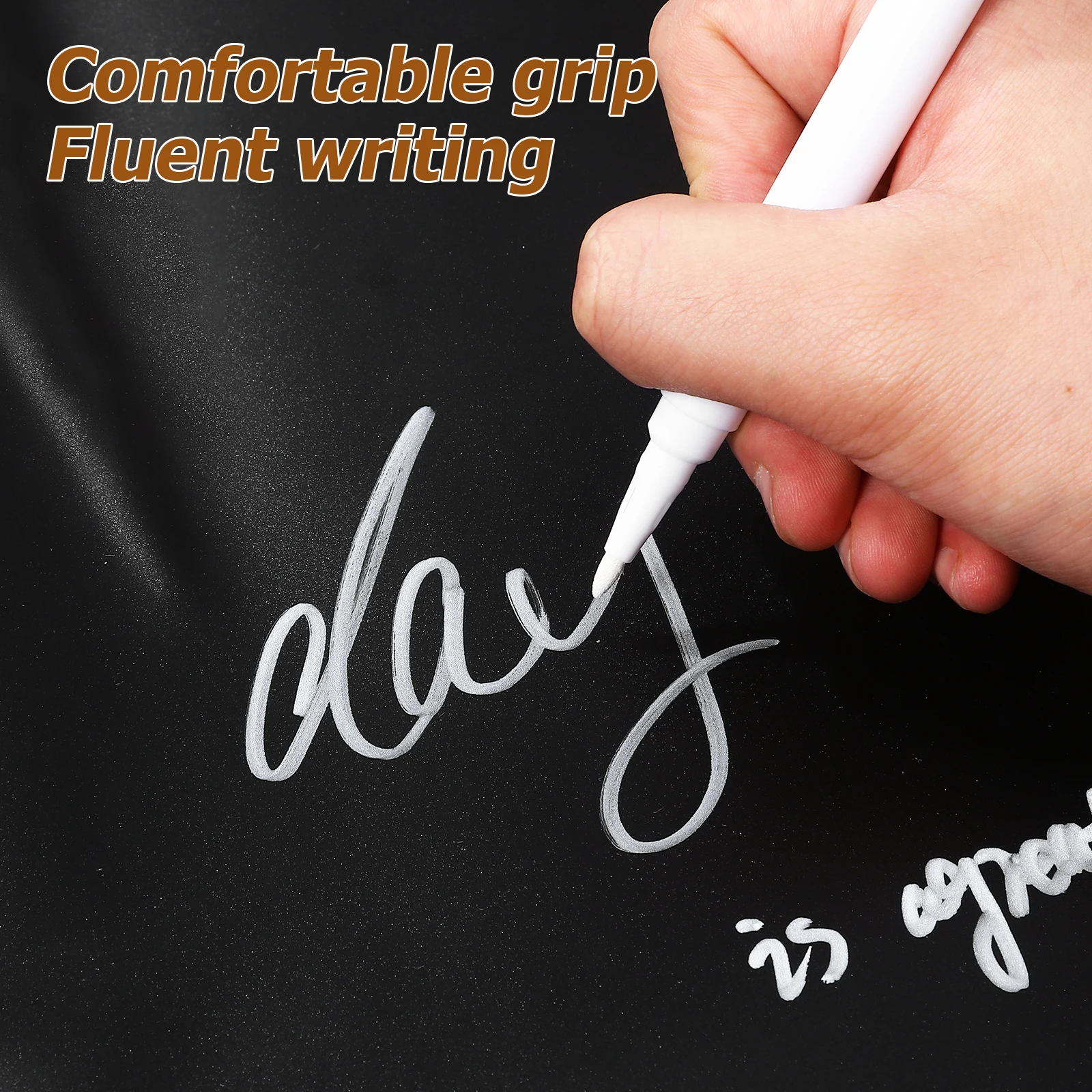 

4 Pcs Chalk Markers White Dry Erase Fine Tip Pens Smooth Writing Chalk Marker Glass Plastic Blackboard Art Supplies