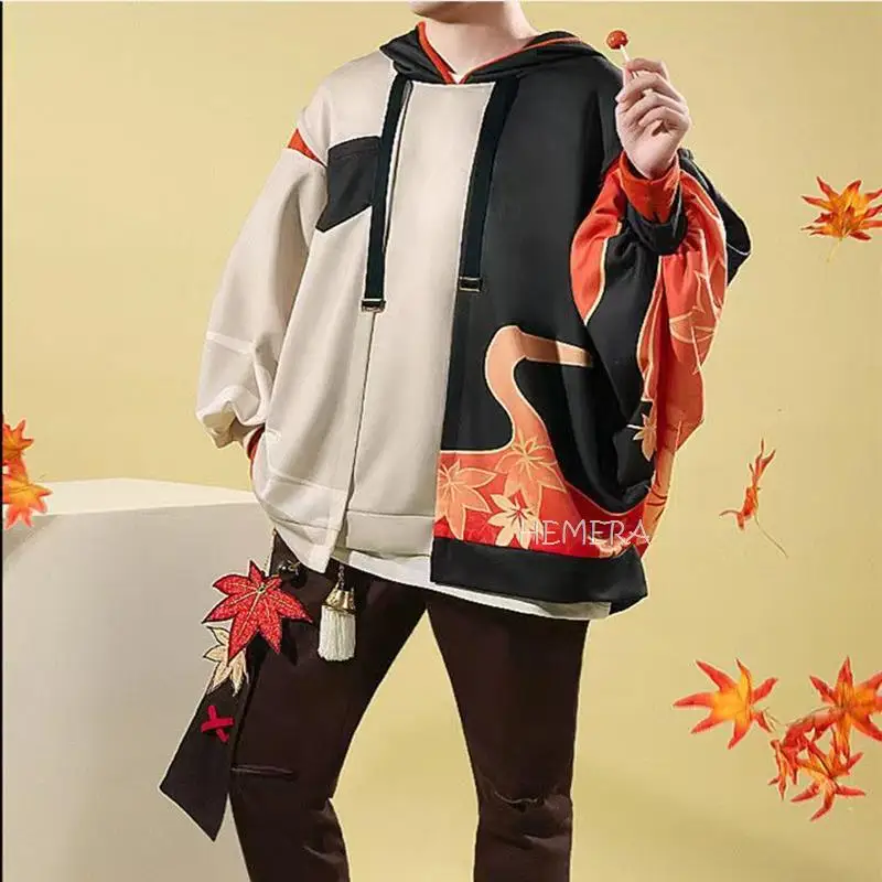 Game Yuanshen Impact Kaedehara Kazuha Doujin Hoodie Genshin Impact Kazuha Casual Wear Cosplay Costume Hoodie