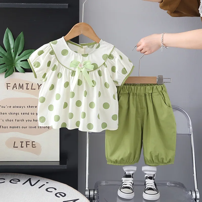 

New Summer Baby Clothes Suit Children Girls Casual Cute T-Shirt Shorts 2Pcs/Sets Infant Clothing Toddler Costume Kids Tracksuits