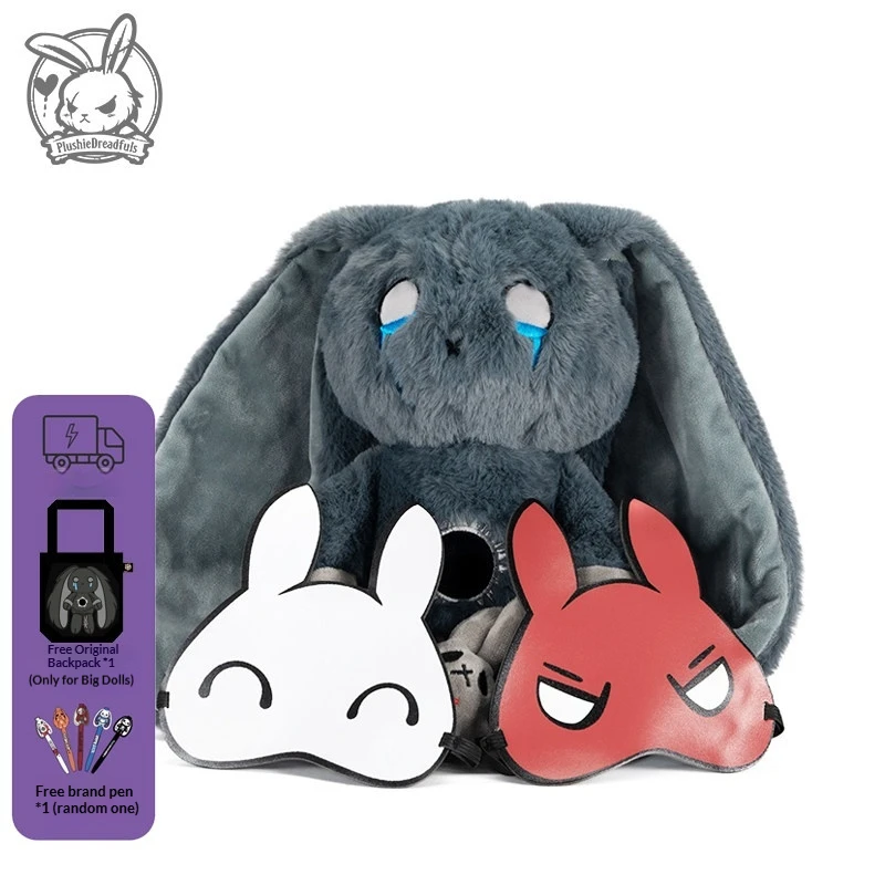 Plushiedreadfuls Dreadful Plush Bunny Soft Stuffed Toy Popular Greyrabbit Companion Toy Collection Toy Enthusiast Birthday Gift