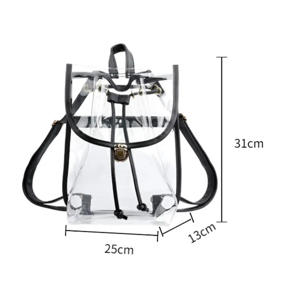 PVC Clear Backpack Stadium Approved Bags Waterproof Transparent Teenage Outdoor Casual Bag Bookbag Schoolbag Women Bag