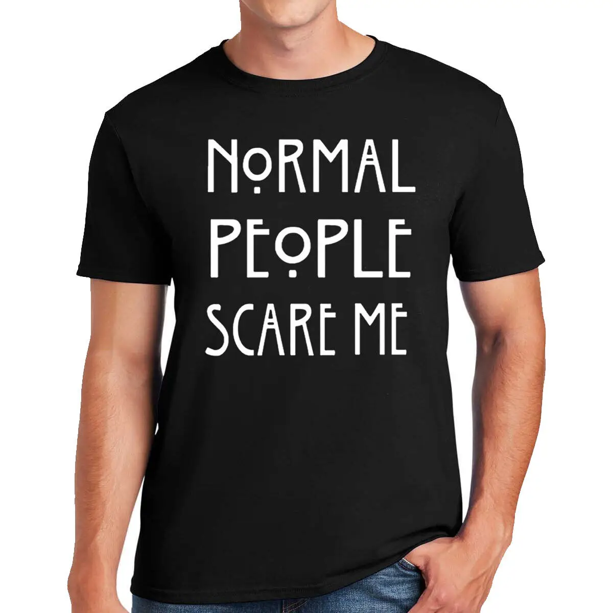 Humor Letters Normal People Scare Me Graphic T Shirts Funny Goth Rock Punk Gift Novelty Woman Man Tops High Quality Cotton Tees