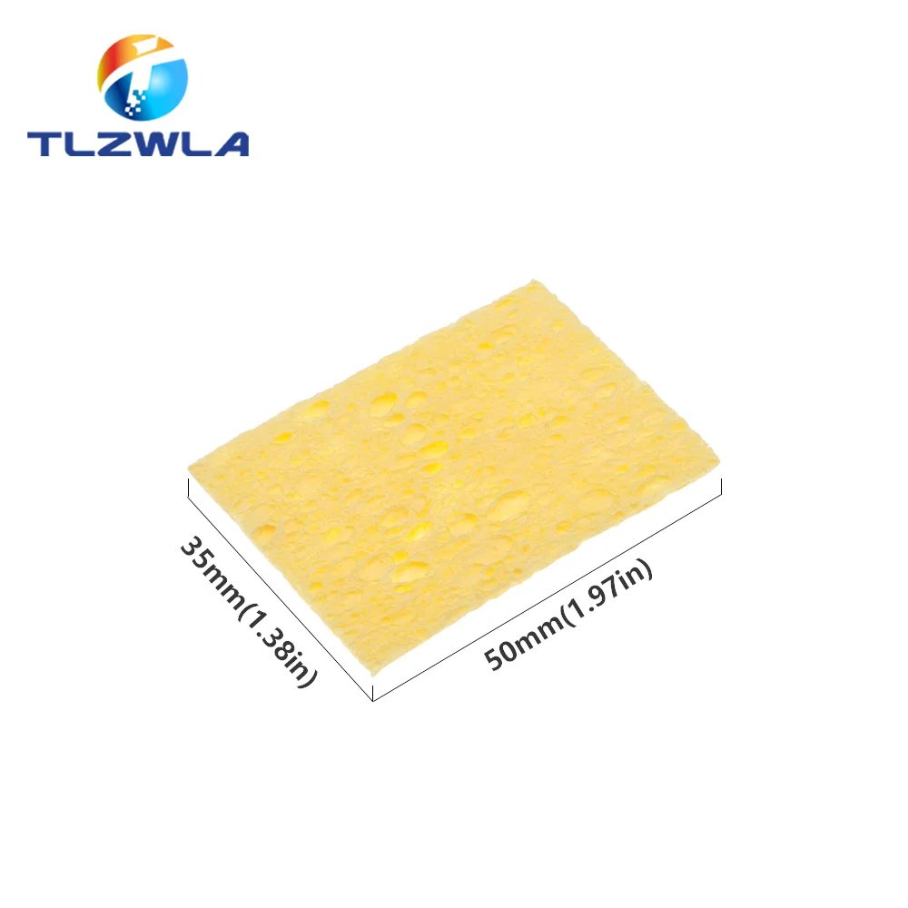 10PC 35MMX50MM Cleaning Sponge Cleaner YellowHigh Temperature Enduring Cleaner Sponge For Electric Welding Soldering Iron Tip