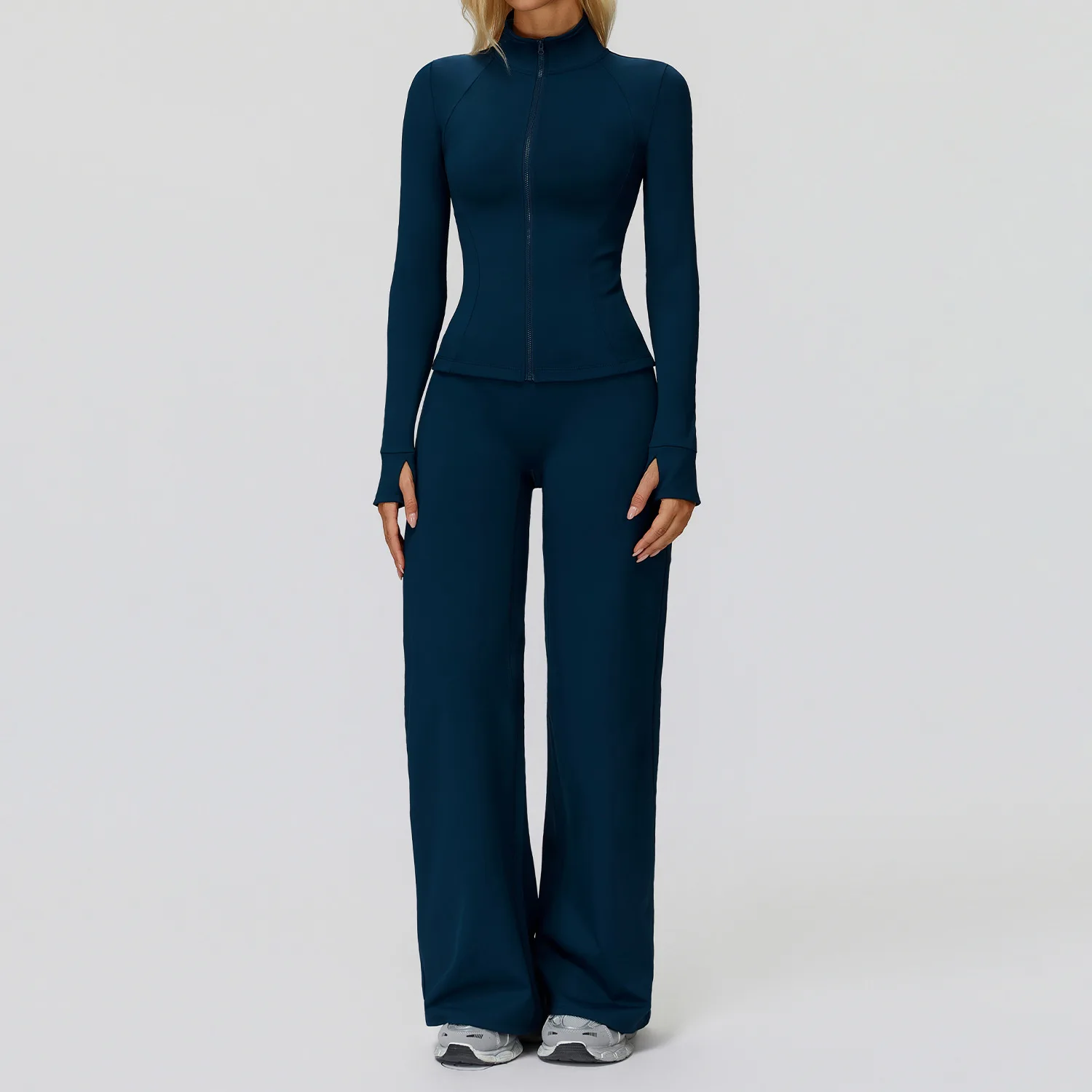 Yoga Set 2PCS Women Tracksuit Sportswear Workout Clothes Athletic Wear Gym Overalls Legging Fitness Top Long Sleeve Sports Suits