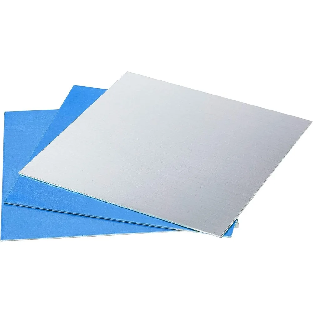 6pcs Thin Aluminum Sheets Practice Blank Aluminium Stamping Sheets Panel Plate Metal Craft for Jewelry Making Hand Stamping