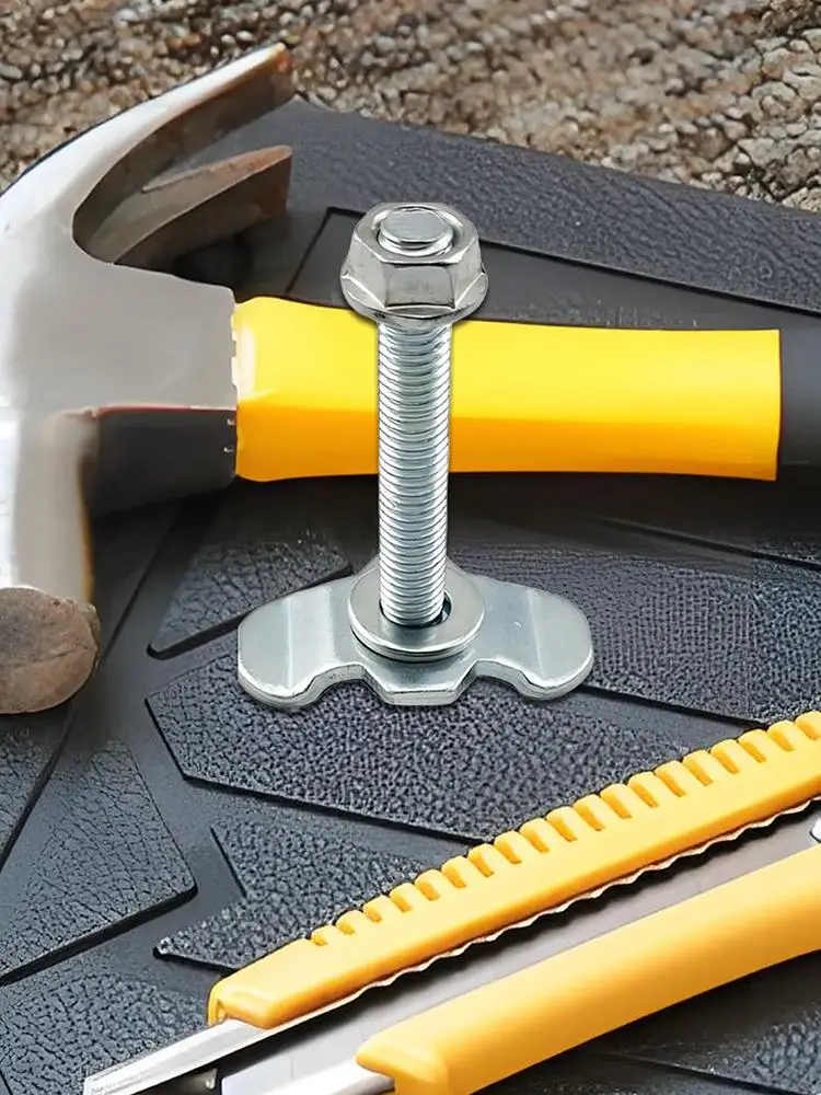 

L Track Threaded Stud L Track Double Lug Threaded Stud Nut Fitting Tie Down 4 Pieces Tie Down Hardware for Automotive RV ATV