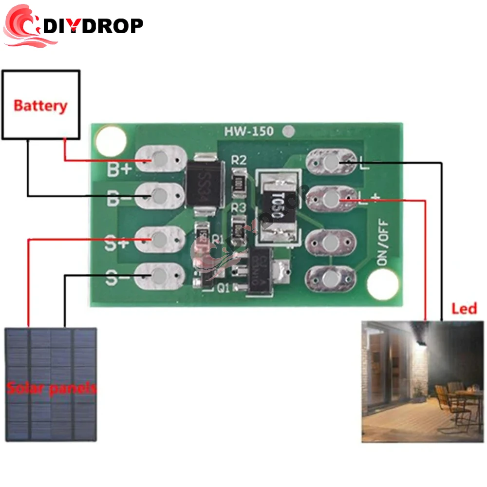 Controller solare Ricarica Interruttore luce stradale Circuito Controller di ricarica Interruttori circuito Scheda di ricarica batteria al litio