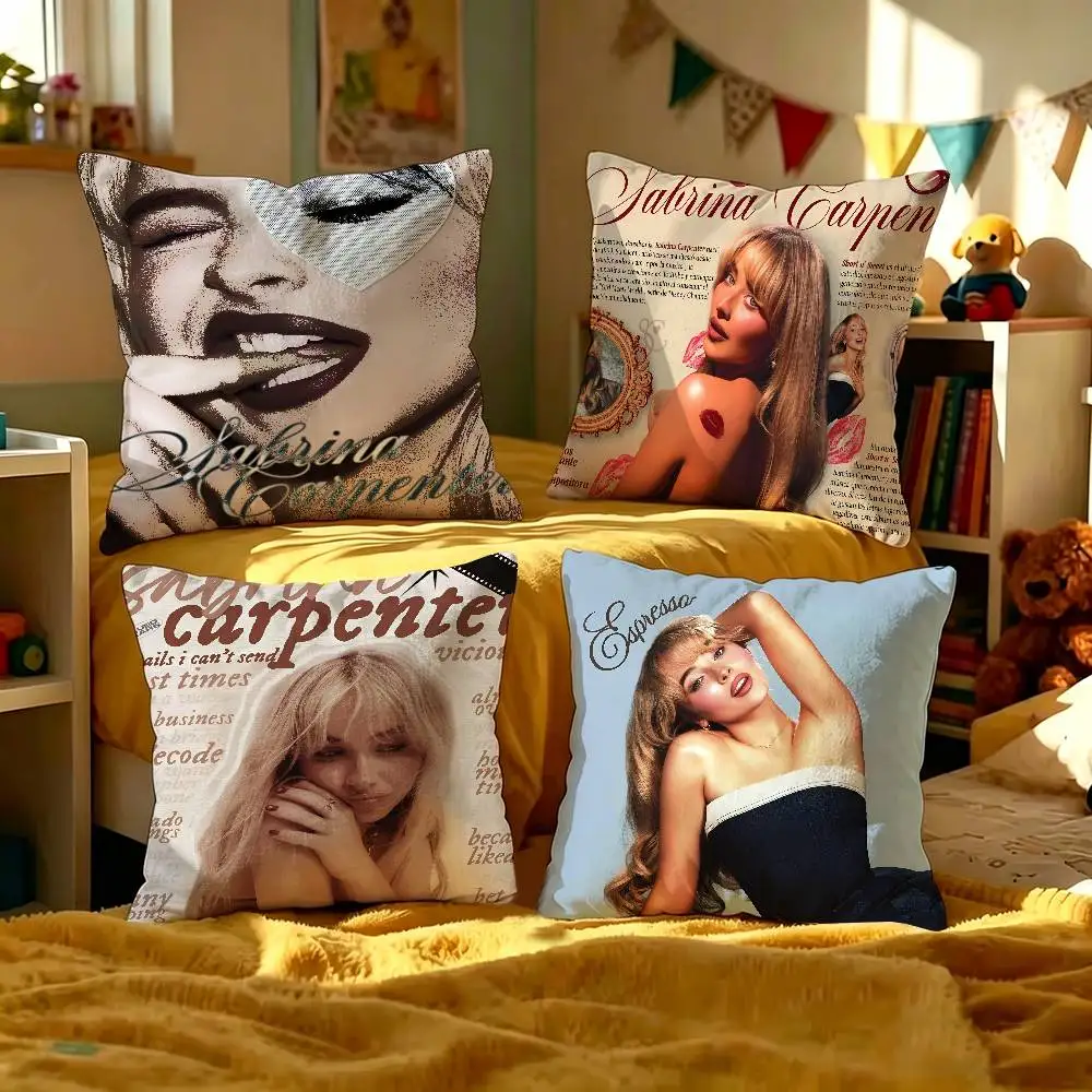 Modern Pop Beautiful Singer S-Sabrina Carpenter Pillow Anime Pillow Sofa Bed Head Pillow Cover Cushion Cover 45x45 cm Fashion