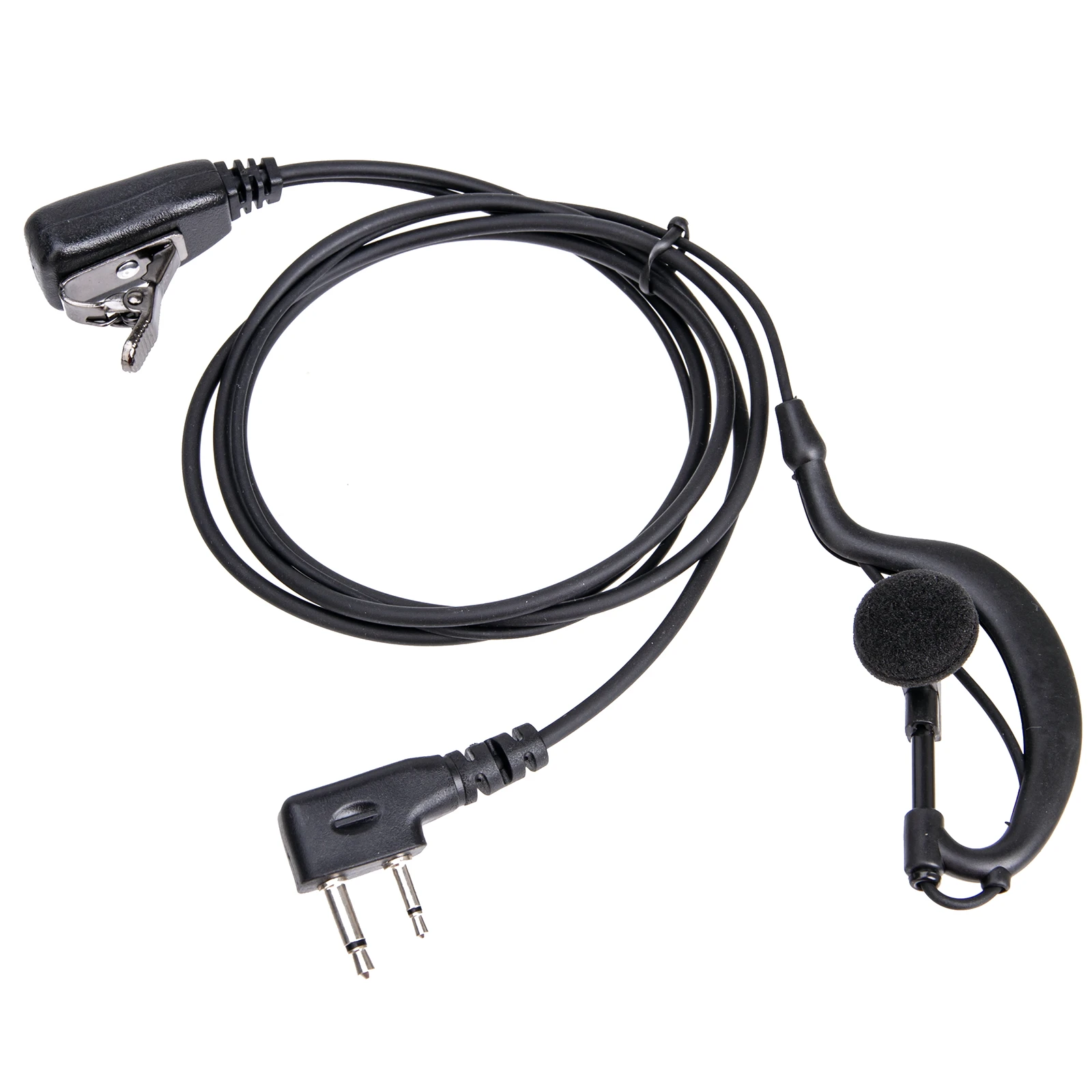 

G Shape Police Earpiece Headset with Microphone PTT 2-pin F Plug for Icom ICV8 ICV82 ICV85 F21 F26 Maxon Yaesu Vertex Radio