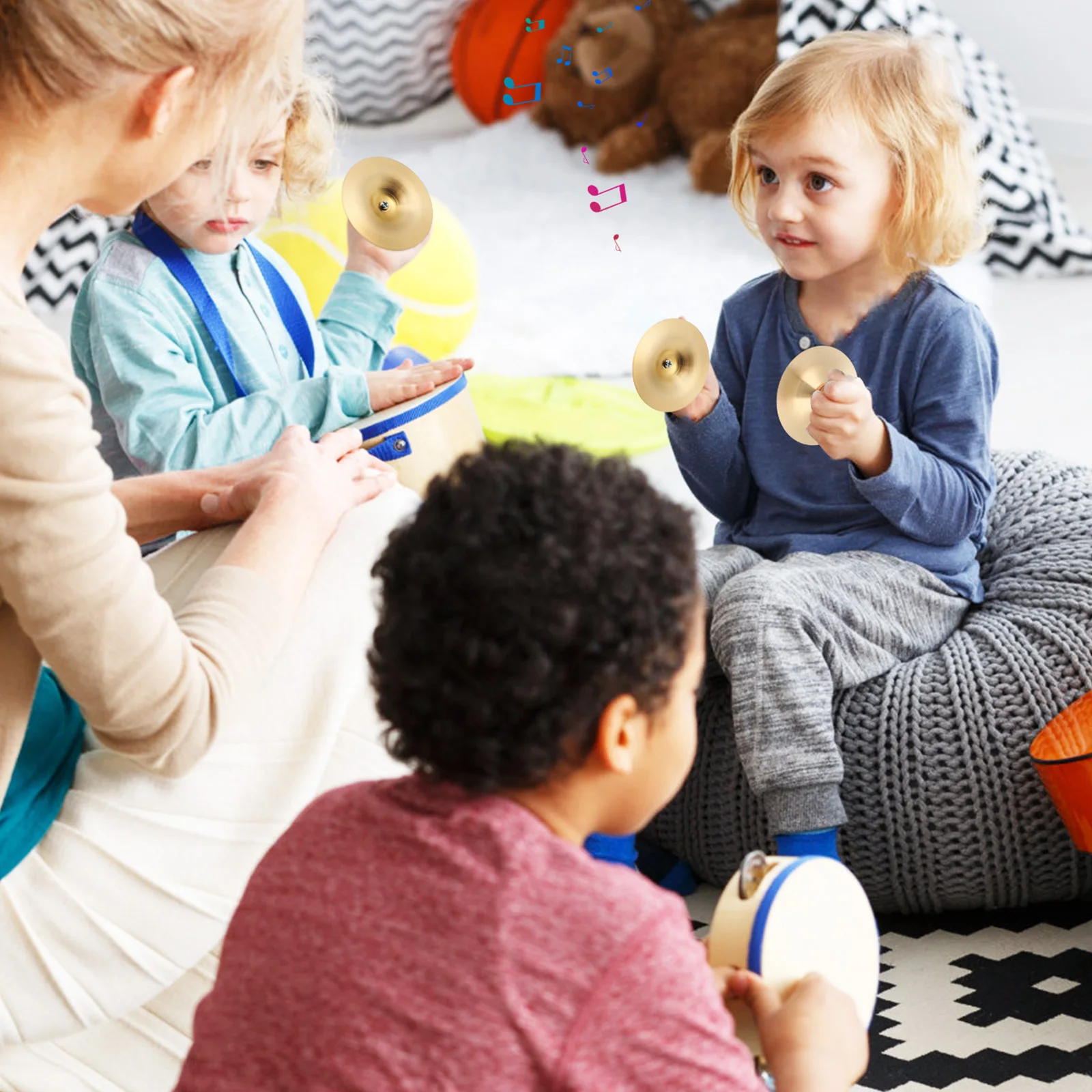 

1 Pair Children'S Cymbals Copper Musical Instruments Small Finger Cymbals Hand Percussion For Belly Dance Rhythm Metal