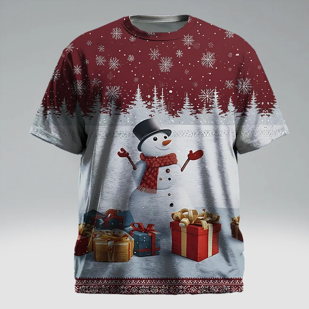 

S-9xl plus size Big & Tall Short Sleeve (Christmas Element)Stylish Red-Green Hues, Lightweight, Fits Guys for All-Day Comfort