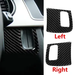 Black Carbon Fiber Car Keyhole Sticker Ring Cover Protector Trim Decals For Audi A4 A5 B8 Q5 2009-2017 Modification Accessories