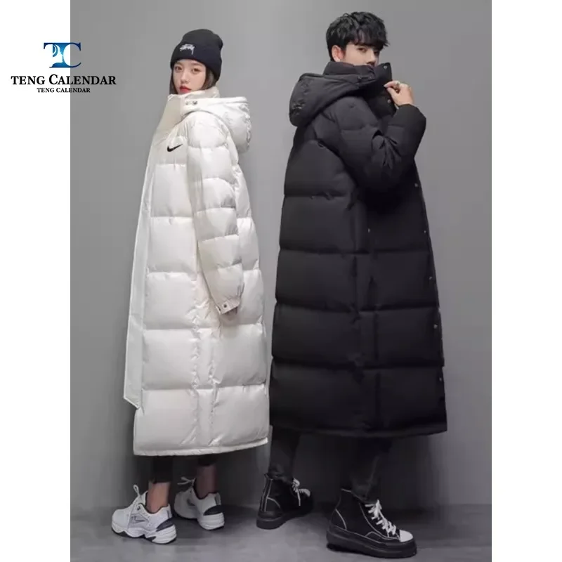 

Winter High-end Down Jacket, Long Over The Knee Hooded Thick and Loose Anti Cold Jacket for Couples, 2025 New Model